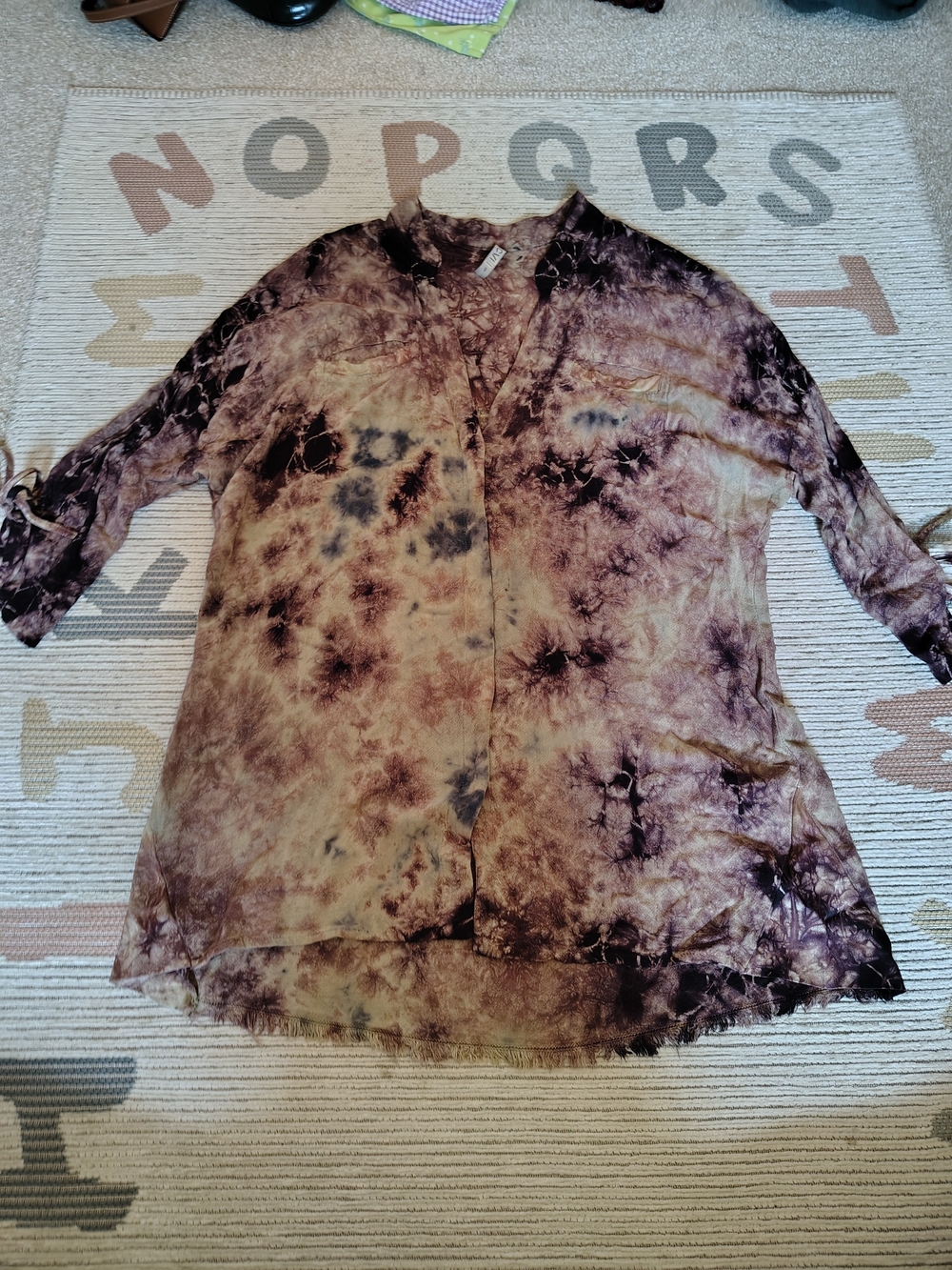 XCVI Women's Tie-Dye Tunic Top in Purple Size Small